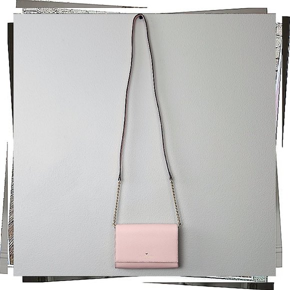 Soft Pink Mini Leather Crossbody Bag / Clutch (Removable Strap) by Kate Spade - Picture 3 of 8